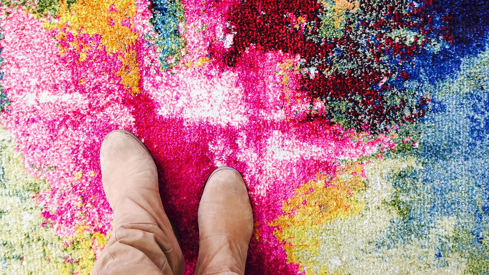 colorful painterly rug